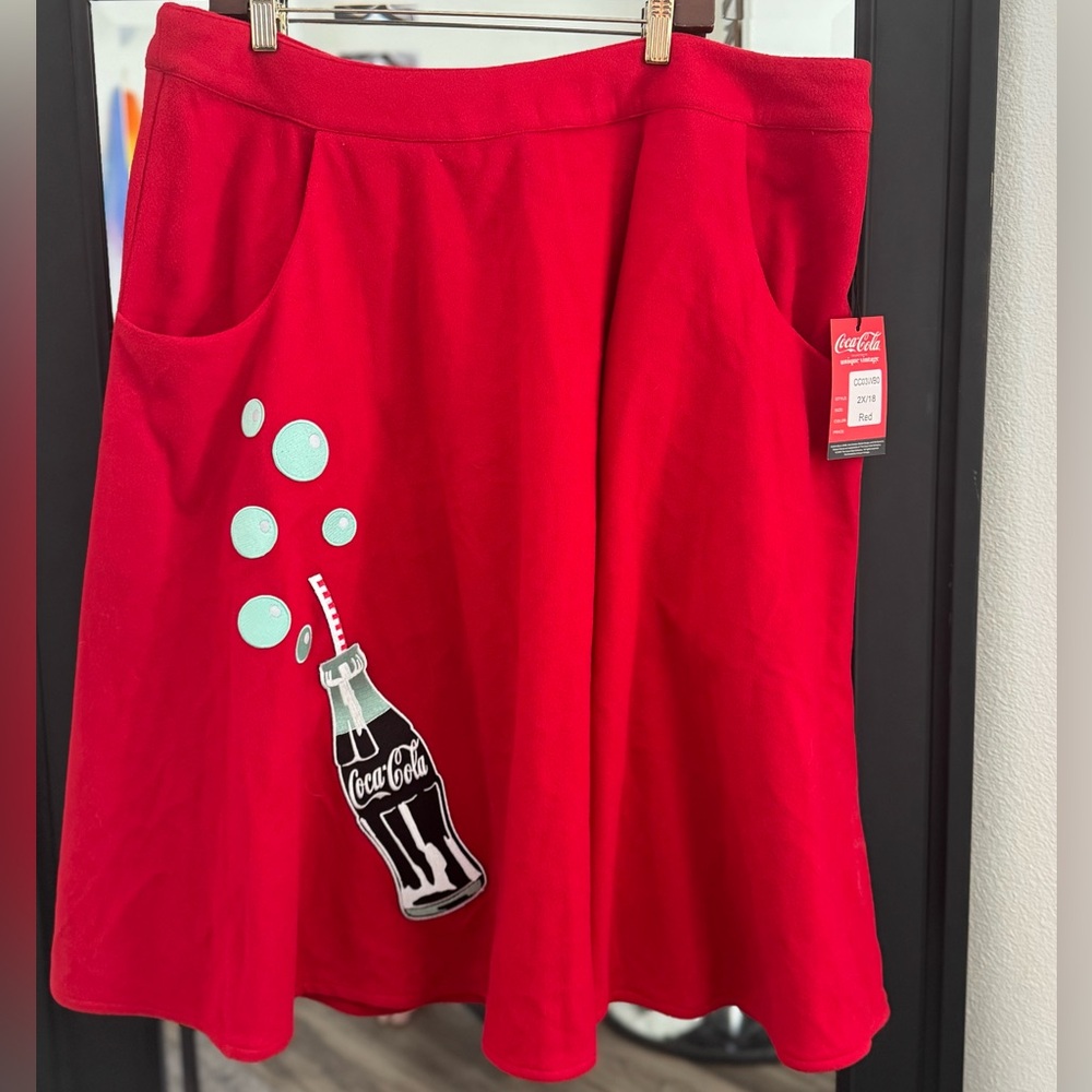 Coca-Cola plus size red skirt with pockets